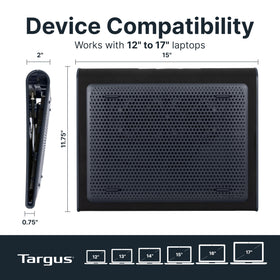 Targus Chill Mat with laptop on a user’s lap showing ergonomic comfort