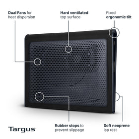 Targus close-up of open mesh top highlighting airflow benefit