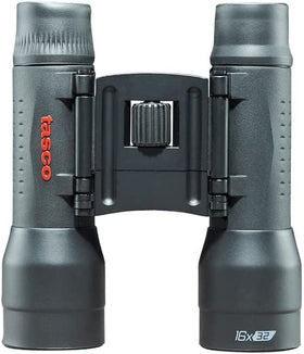 Tasco binoculars closed top profile highlighting slim portability and easy storage benefit