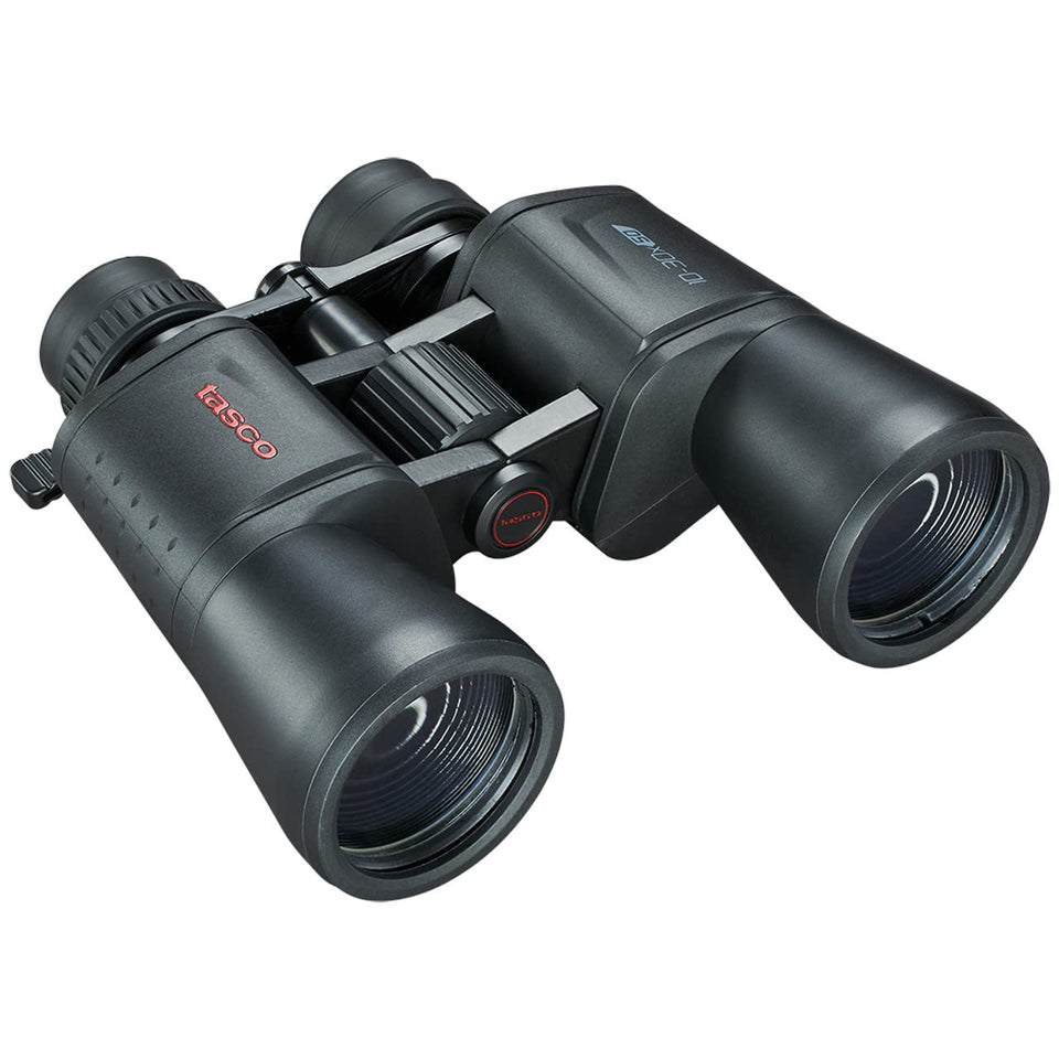 Tasco ES10305Z binoculars, 10-30x50mm magnification for versatile outdoor viewing.
