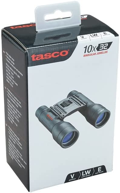 TASCO ES10X32 at campsite lifestyle image showing durable, weather-resistant protection