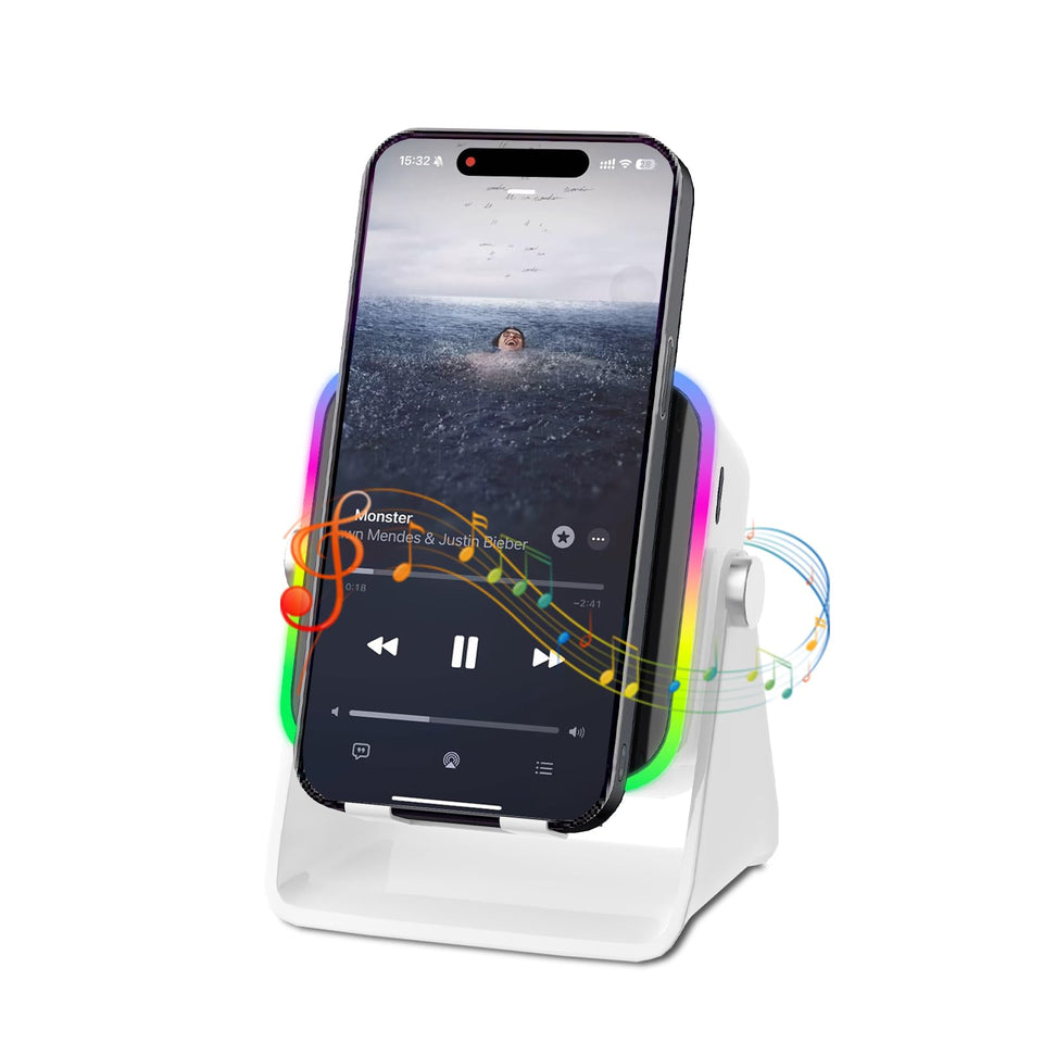 Tatiyana wireless induction speaker front view for easy listening on the go