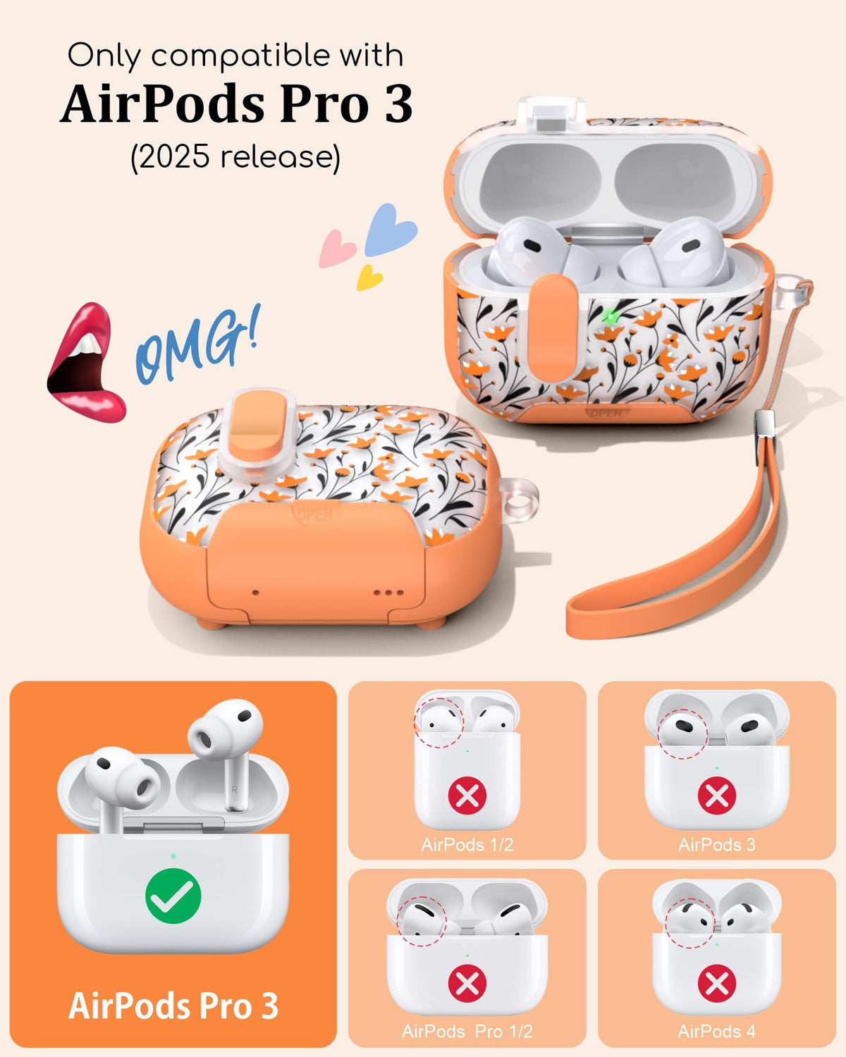 TATOFY AirPods Pro 3 case with stand in use for hands-free viewing.