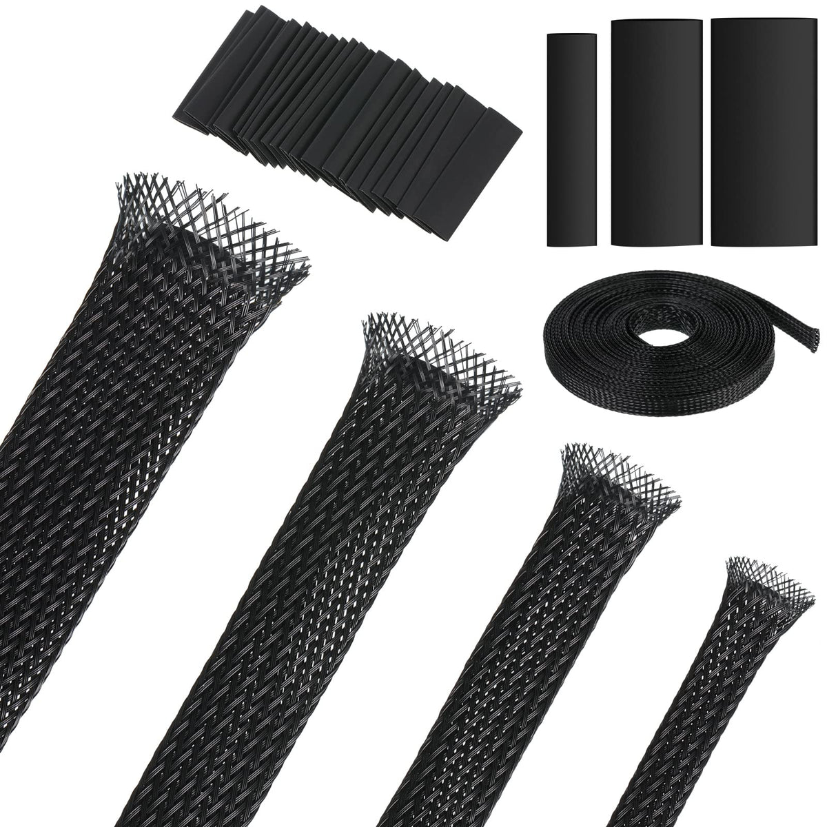 Tatuo braided cable sleeve expandable display keeps TV cables organized
