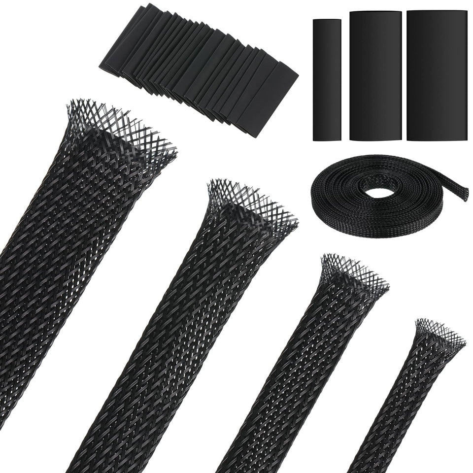 Tatuo braided cable sleeve expandable display keeps TV cables organized