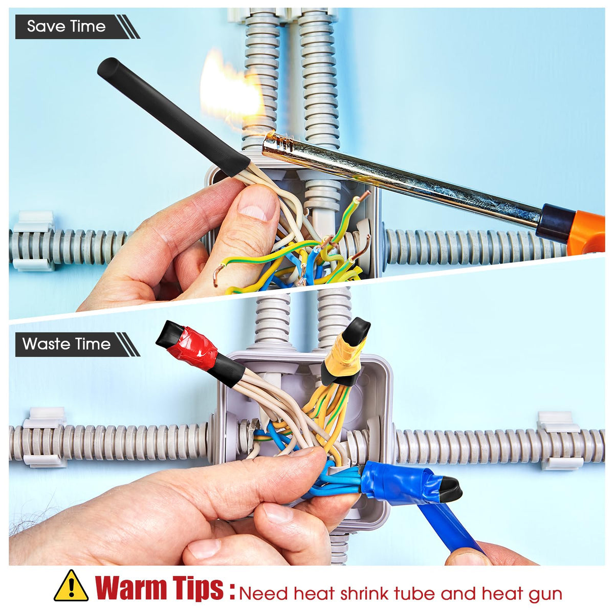 Tatuo heat-shrink tubing set in different sizes for secure sealed cable ends