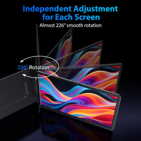 Tauvian portable case for travel-ready multi-display workstation.