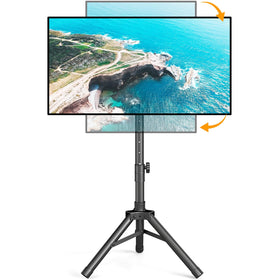 TAVR Furniture front view of portable tripod stand, saves floor space