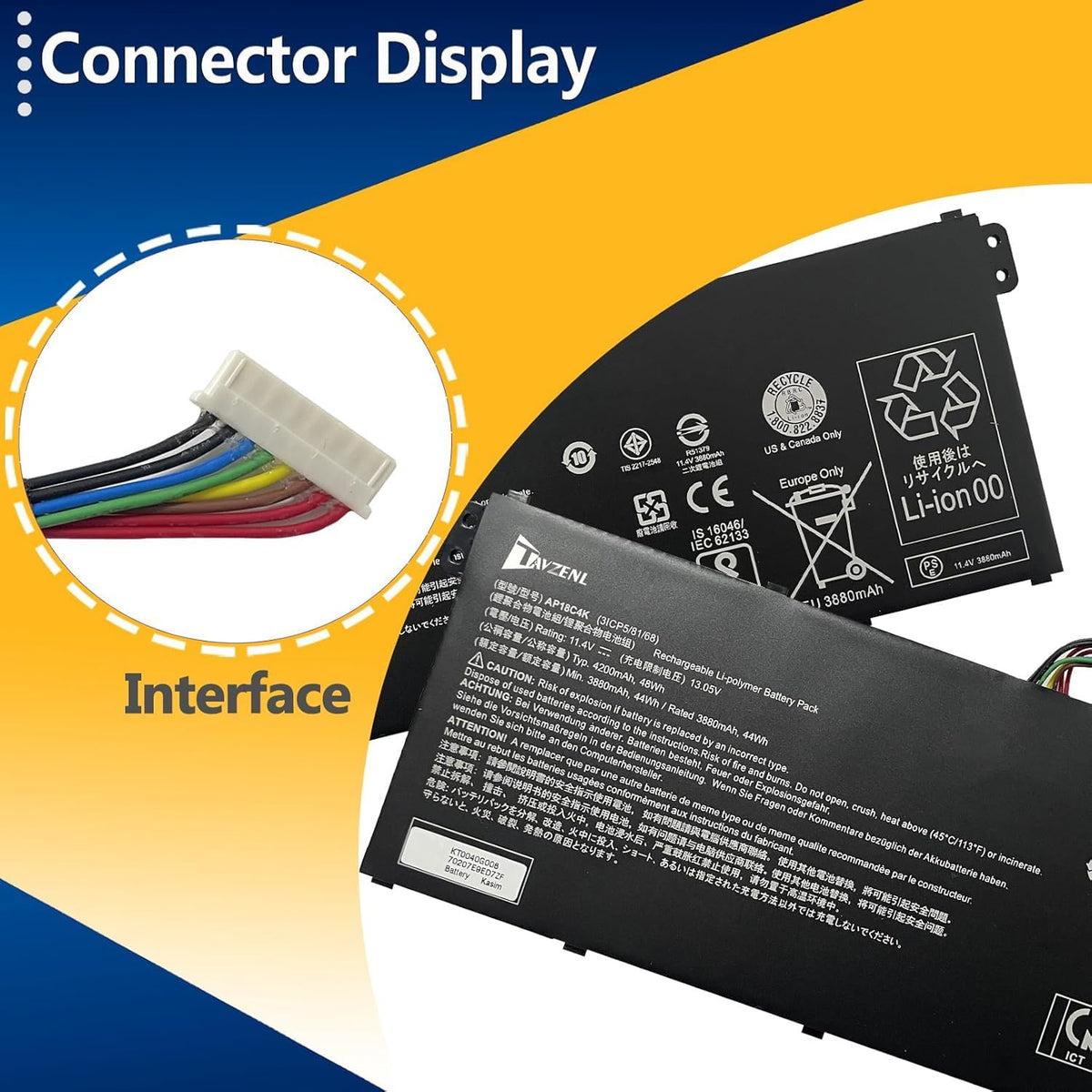 TAVZENL AP18C4K compatibility guide listing Spin 3 and Aspire 5 models