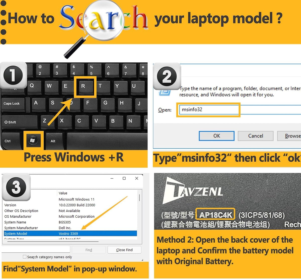 TAVZENL AP18C4K installation step-by-step guide for replacement