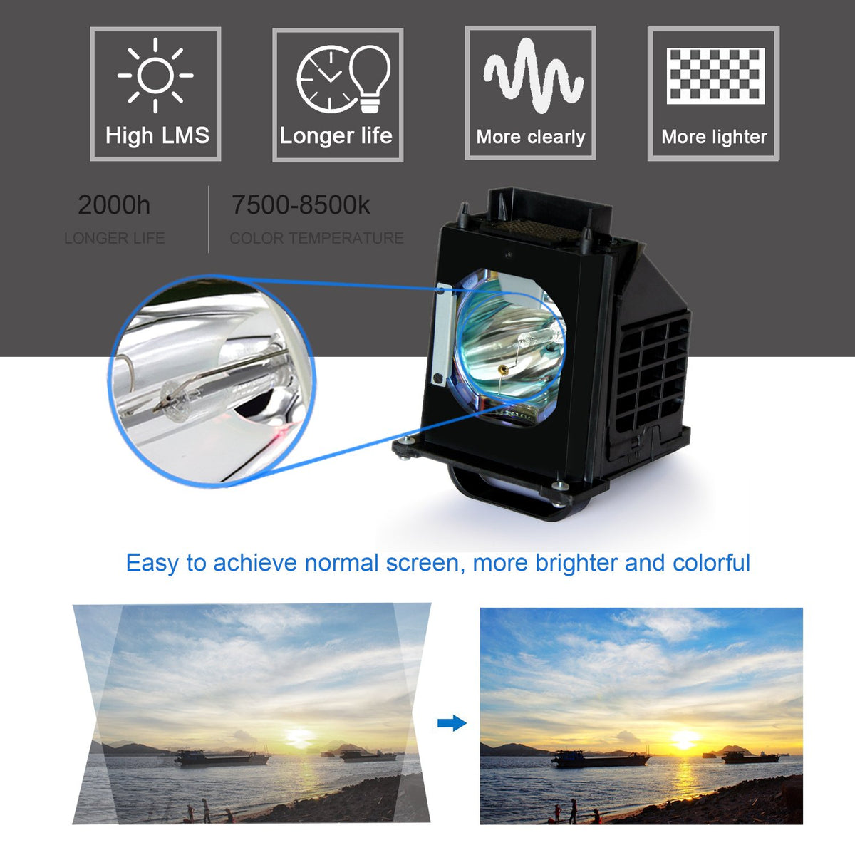 Tawelun 120-day warranty included with replacement lamp