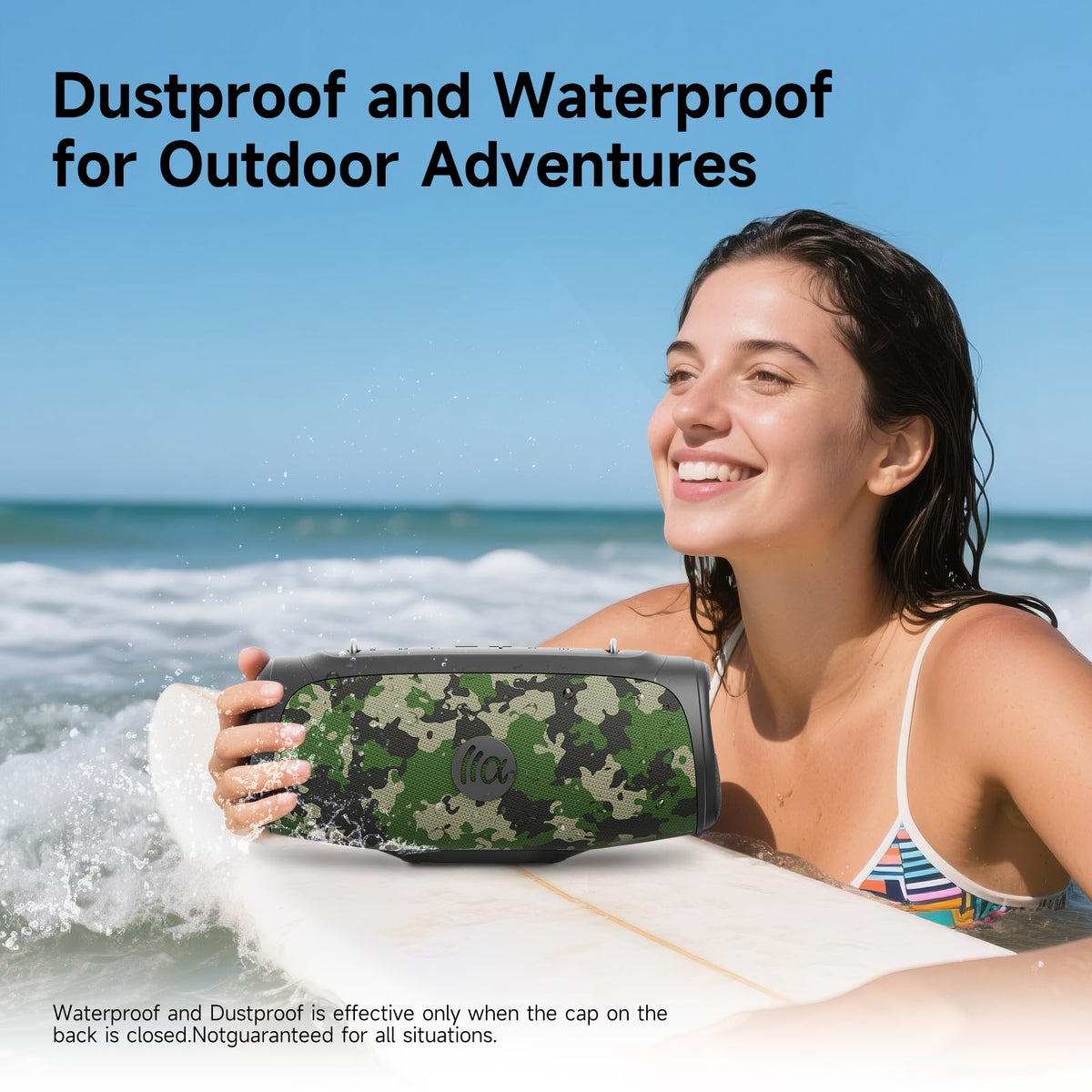 TAZATA BoomBlast Mini IPX7 waterproof test near poolside splash.