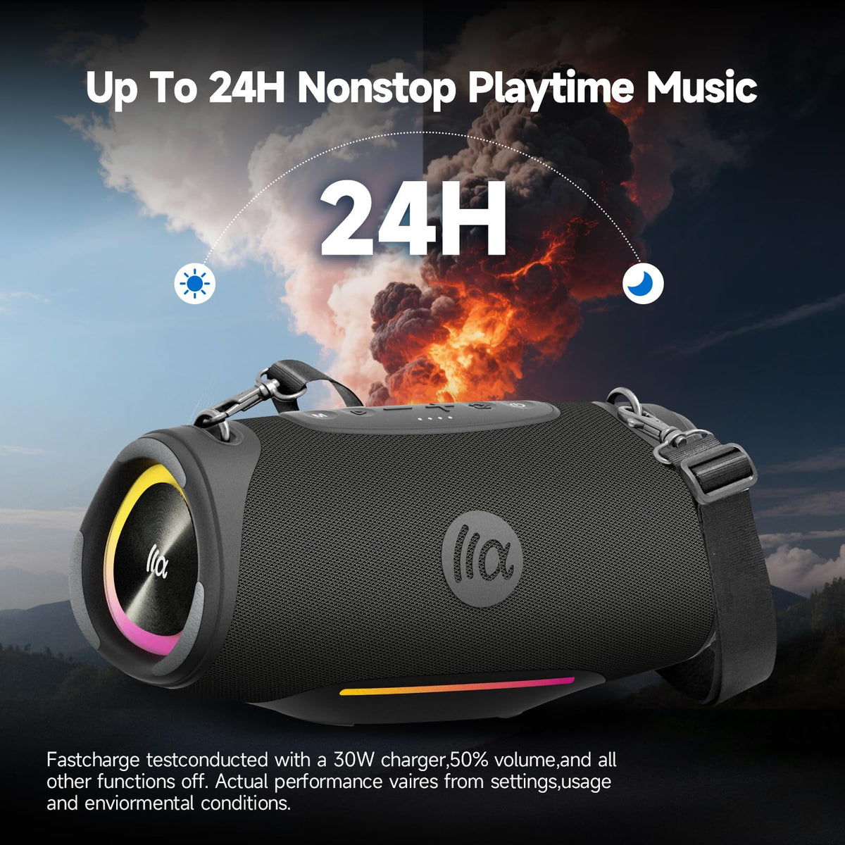 TAZATA BoomBlast Pro 8h playtime suits all-day outings.