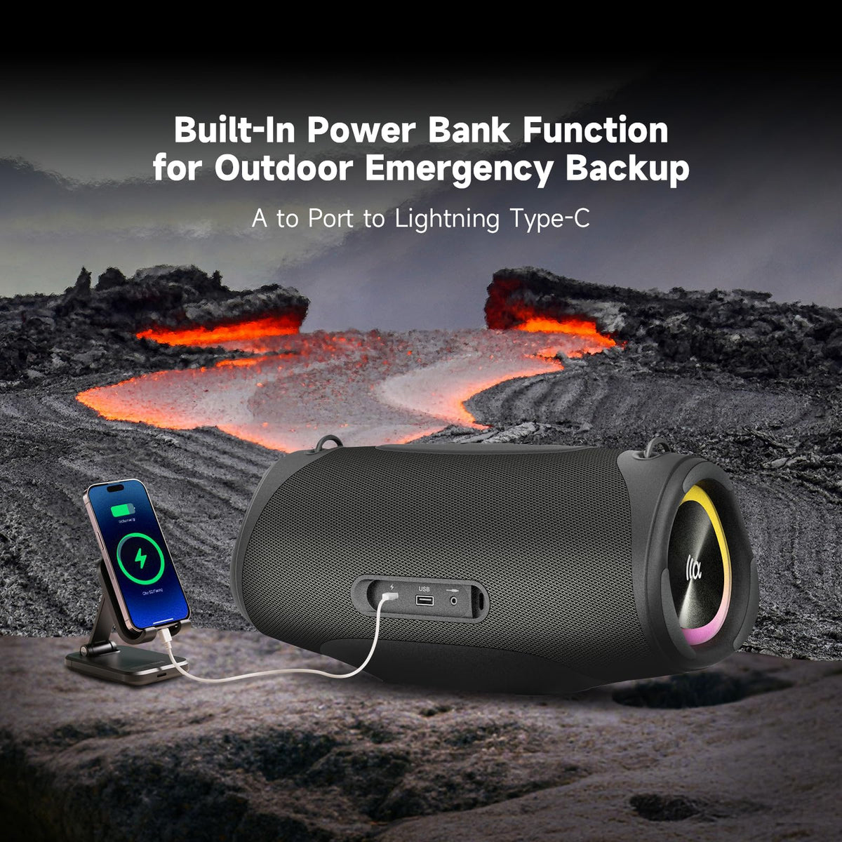 TAZATA BoomBlast Pro fast charging and reverse charging on the go.