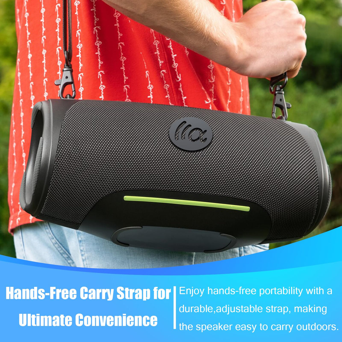 TAZATA BoomBlast Pro woofer and tweeters deliver rich stereo.