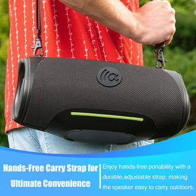 TAZATA BoomBlast Pro woofer and tweeters deliver rich stereo.