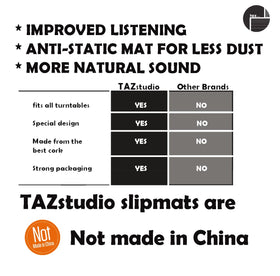 TAZstudio mat next to an LP for scale showing perfect record fit
