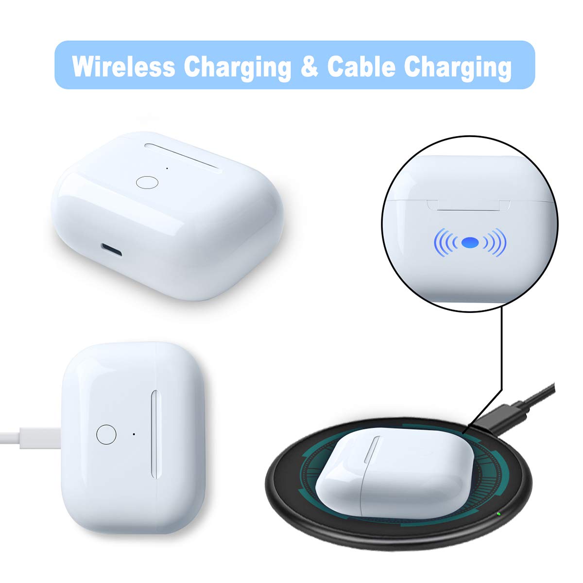 TBGHz open case with AirPods Pro seated for immediate charging and easy access