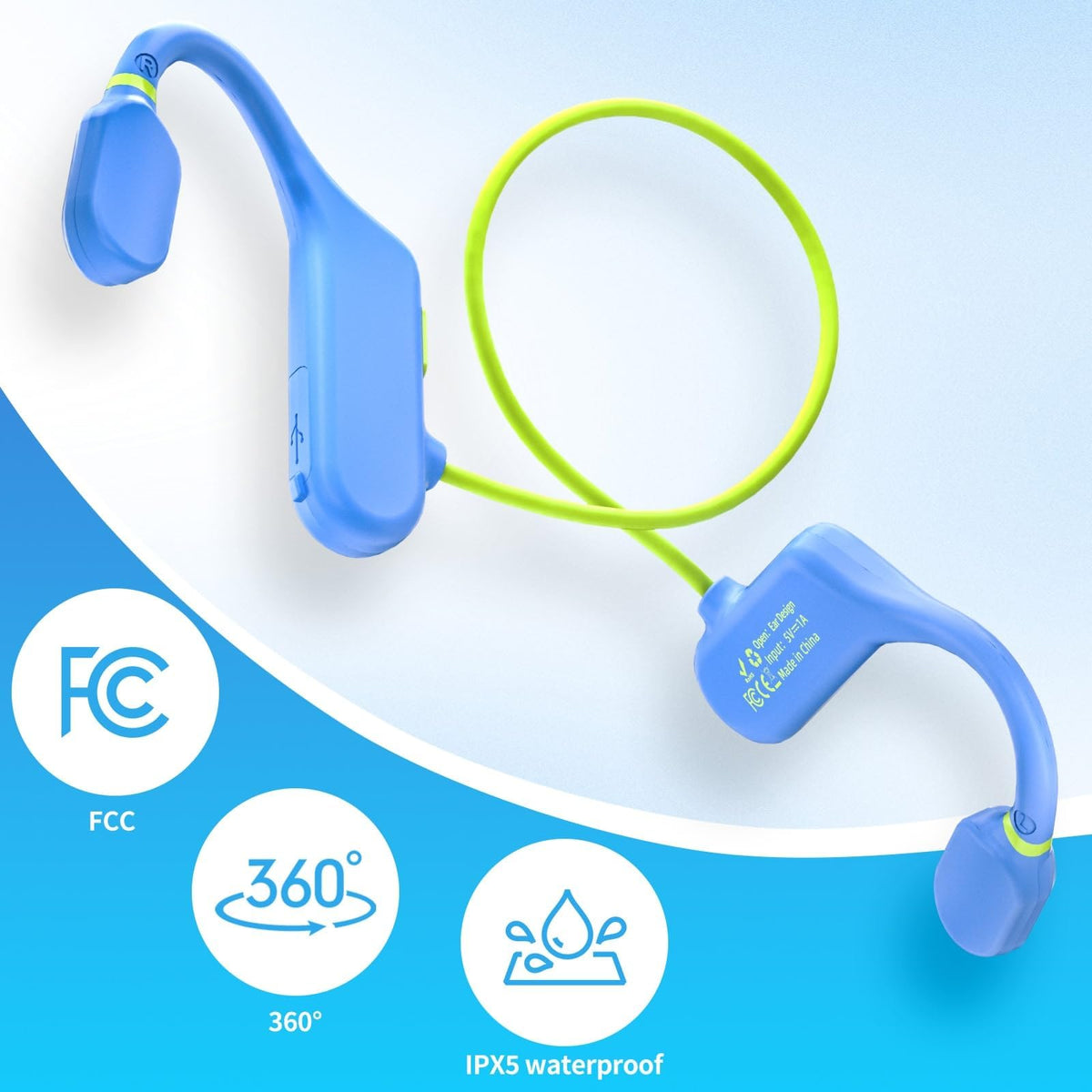 TBtebeat Kids Open Ear Headphones behind-the-ear fit stays secure during active days.