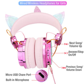 TCJJ Adjustable headband plush ear cushions provide all-day comfort for kids