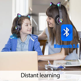 TCJJ Bluetooth 6.0 wireless headphones ensure a steady connection for online classes.