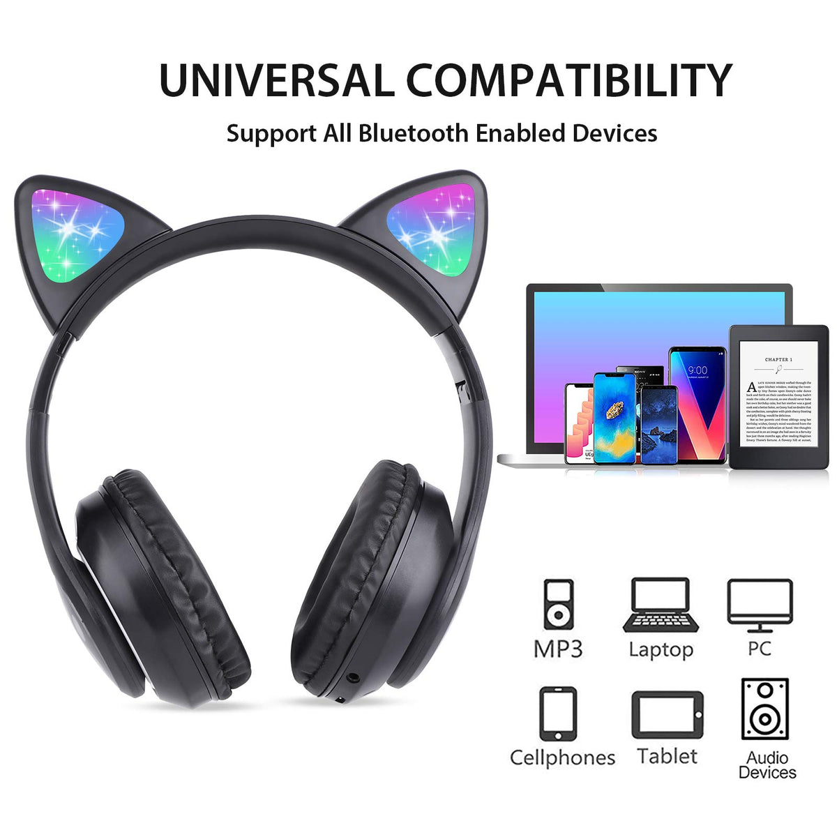 TCJJ plush earcups and foldable design stay comfortable and portable for school and travel.