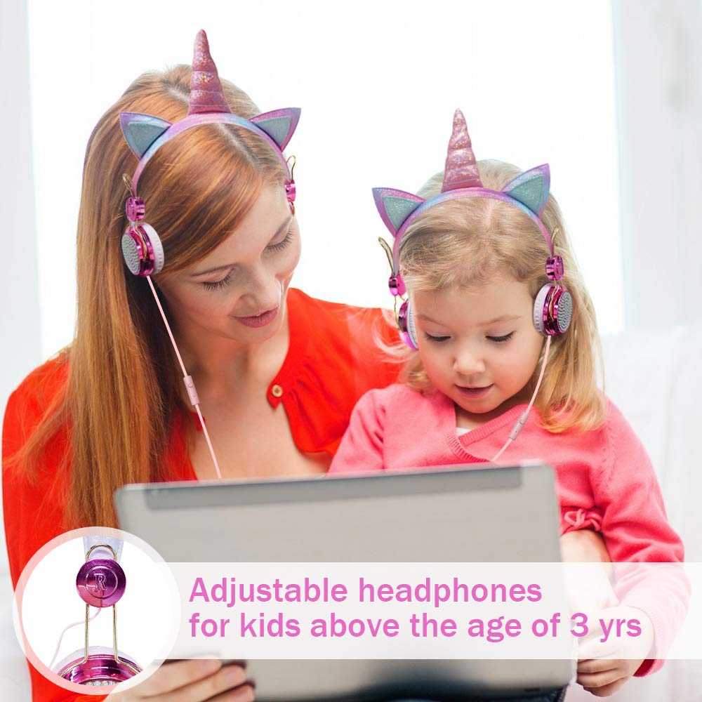 TCJJ cushioned ear pads provide comfortable listening for kids.