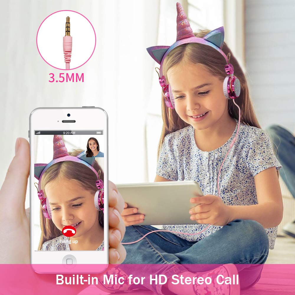 TCJJ Unicorn headphones feature a universal 3.5mm jack.