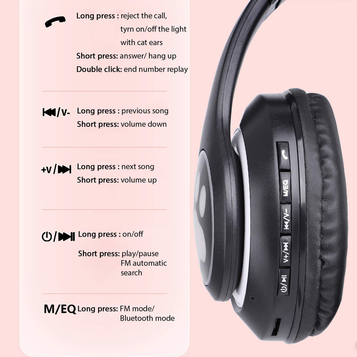 TCJJ 3.5mm wired mode provides reliable listening when battery runs low.