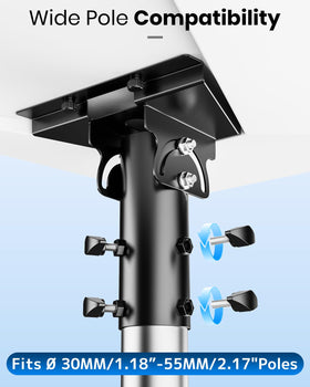Universal pole mount fits 30–55 mm poles for Starlink Gen 3