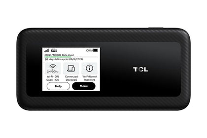 TCL Linkzone 5G UW MW513U front view with 2.4-inch display for quick setup.