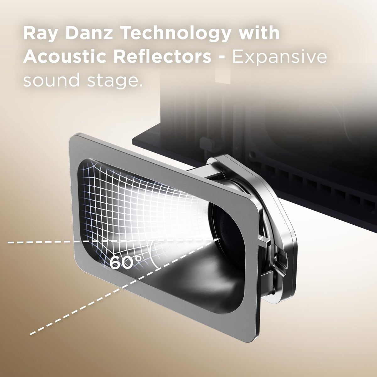 TCL Q65H compact design under TV blends with living room aesthetics