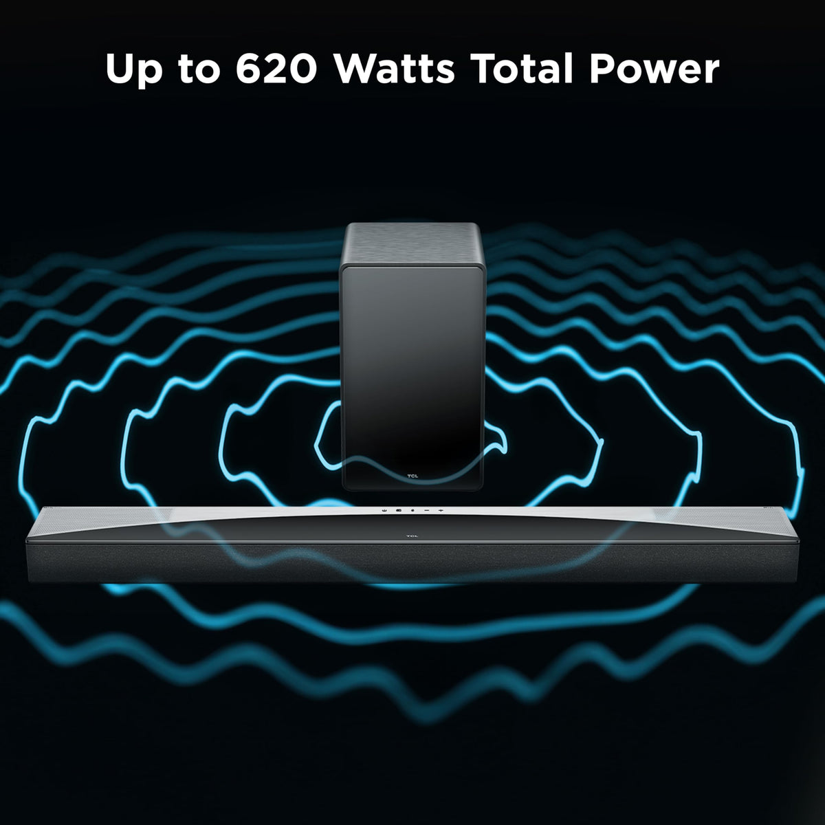 TCL Q75H soundbar side view with up-firing speakers for immersion.