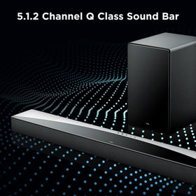 TCL Q75H soundbar top view showing sleek design and matte finish.