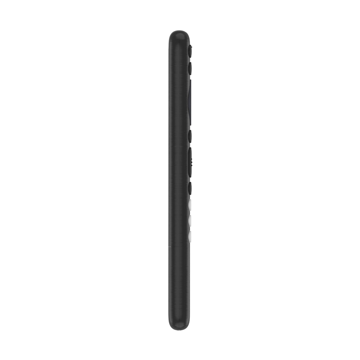 TCL RC813 remote side view highlights streamlined button layout for quick access.