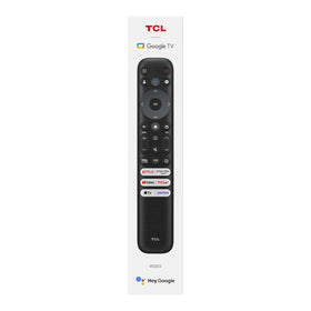 TCL RC813 remote with Google Voice enables hands-free entertainment searches.
