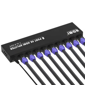 TCNEWCL 4K HDMI Splitter front view shows compact metal design for reliable multi-display mirroring.