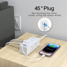 Tcstei 15ft extension cord offers versatile placement behind furniture or desks.