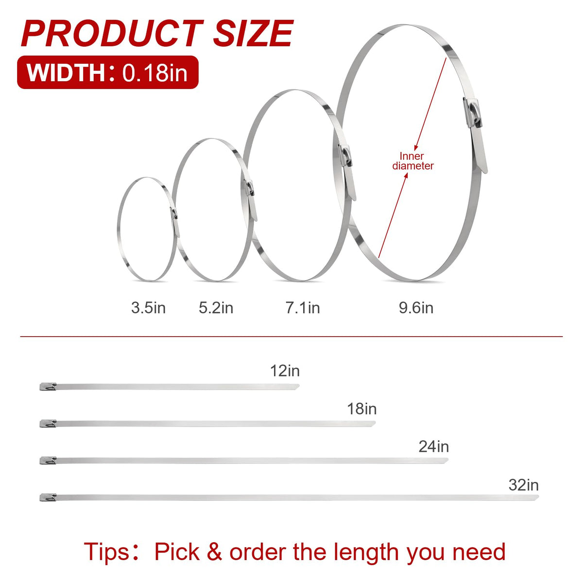 TDEBSSY heavy-duty zip ties support industrial and vehicle applications.