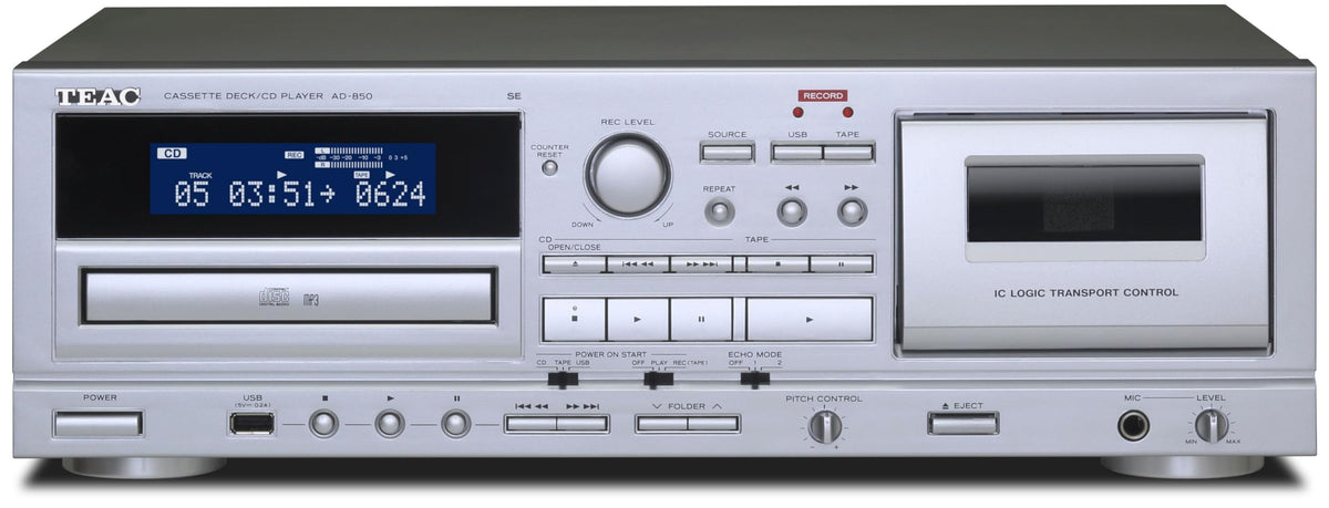 TEAC AD-850-SE front panel with microphone input for karaoke and home recording
