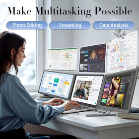 Plug-and-play HDMI/USB hub on TeamGee monitor simplifies connections