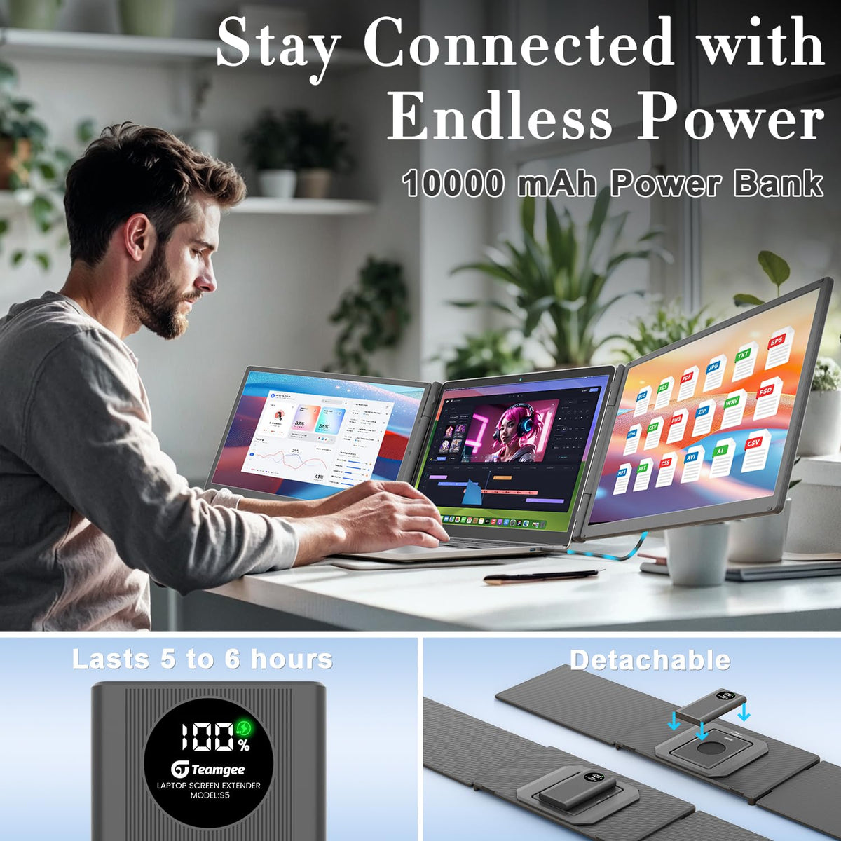 Vivid 1080p TeamGee display delivering sharp colors and clear detail