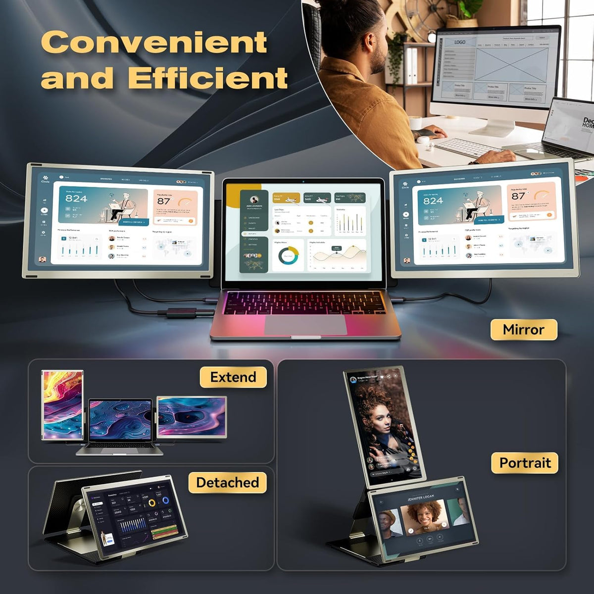Teamgee 235-degree rotation enables collaborative viewing and easy sharing.