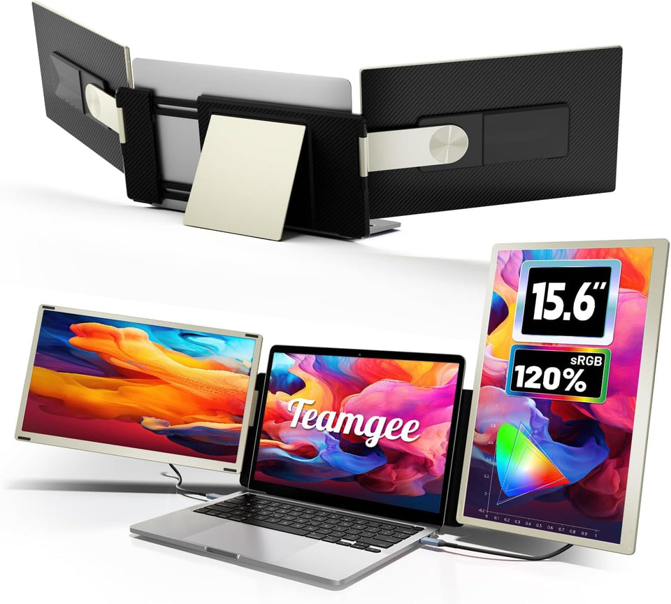 Teamgee 15.6-inch screen extender front view for portable multitasking.