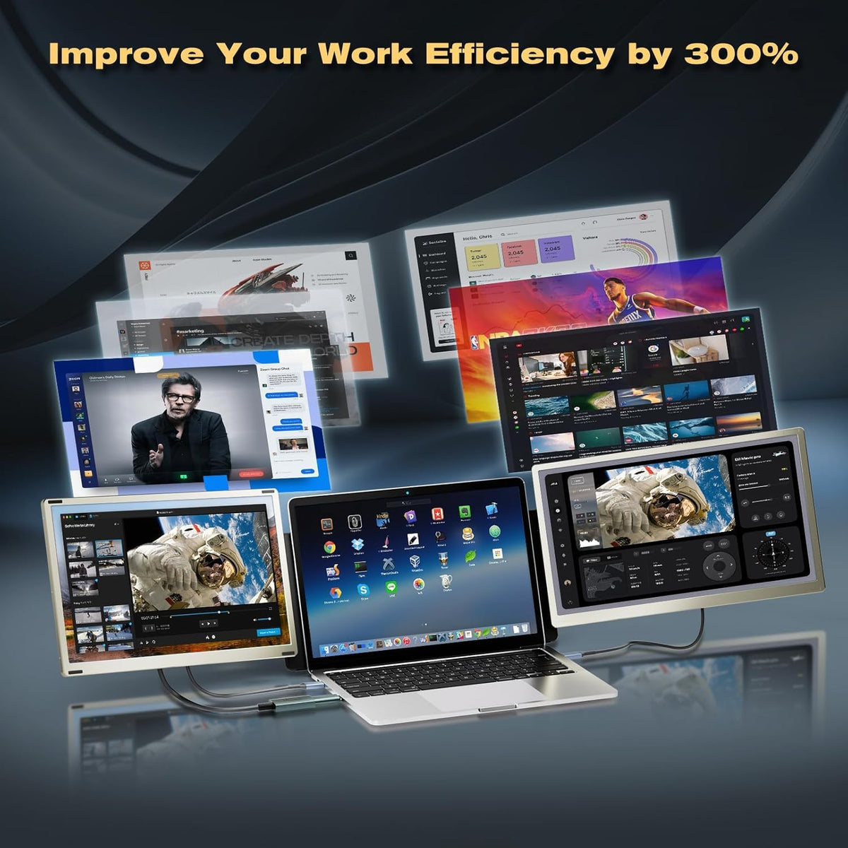 Teamgee screen extender with metal stand for stable, comfortable viewing.