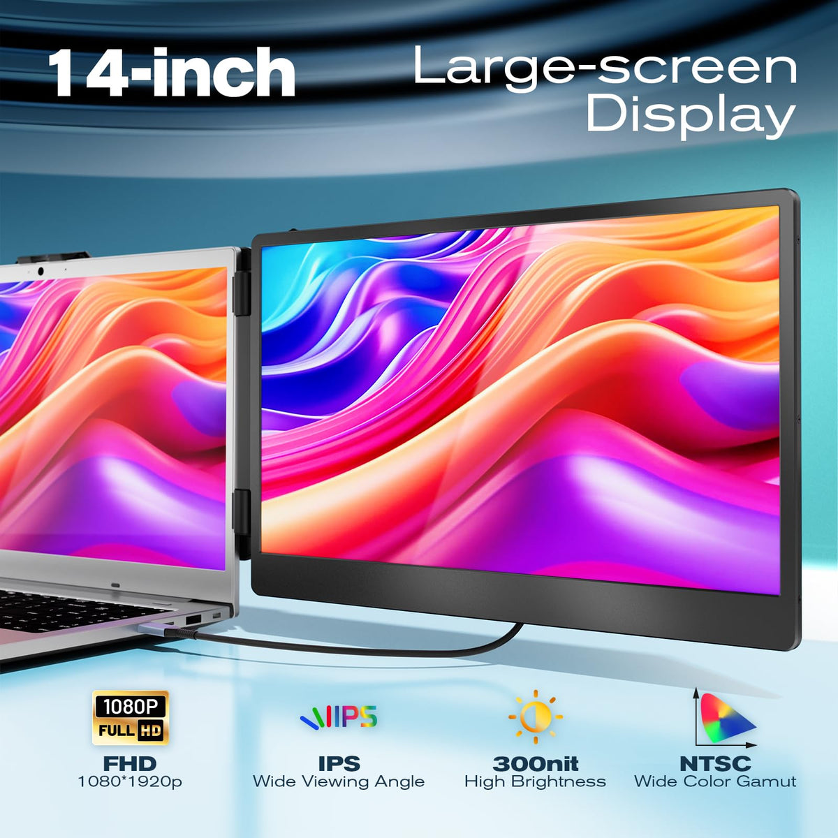 Teamgee S1 14-inch IPS display with vivid visuals.