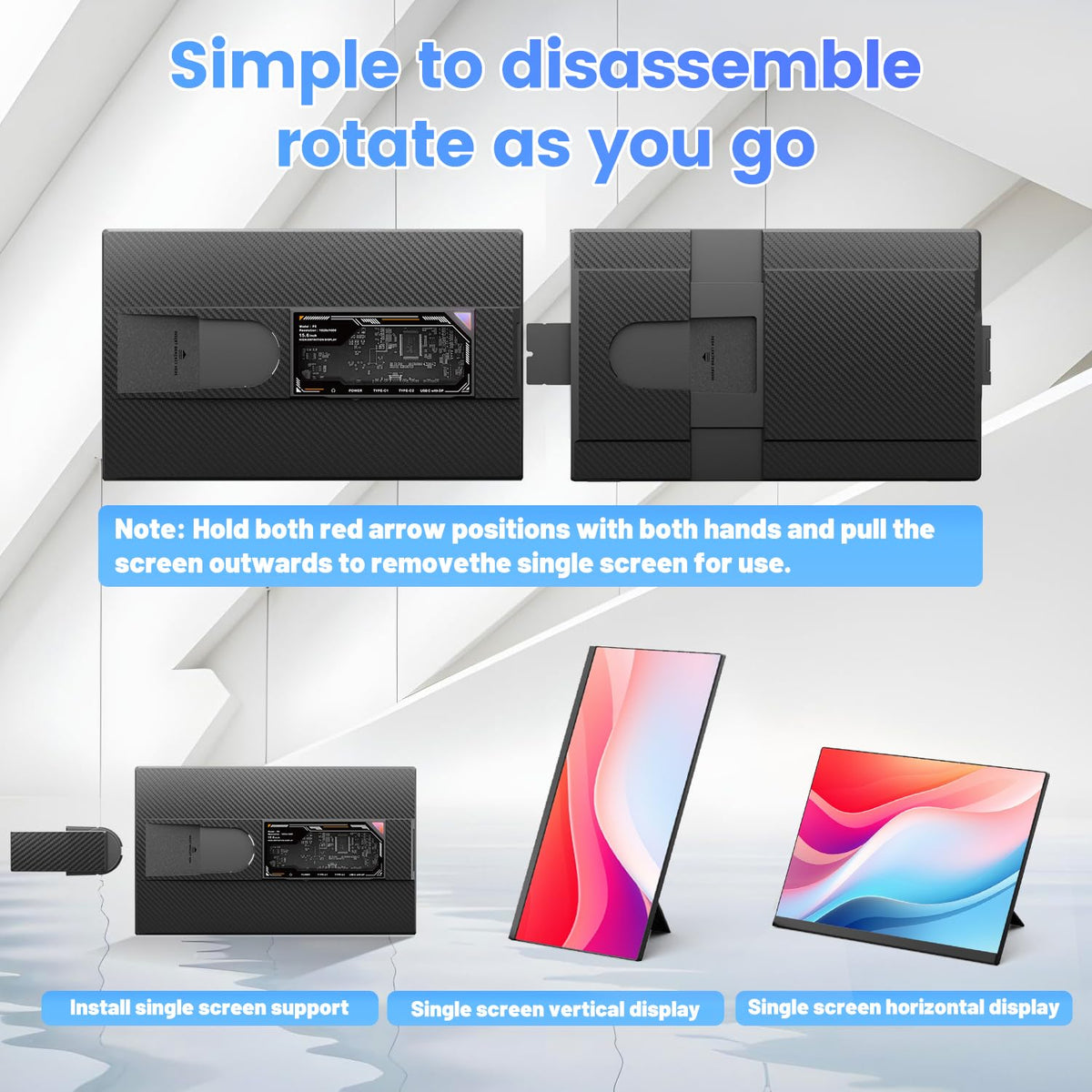 Teamgee monitor connects via USB-C and HDMI for universal compatibility.