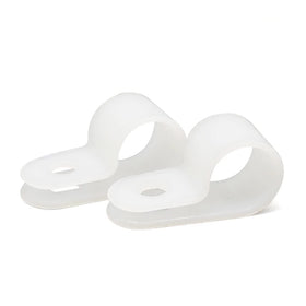Teansic nylon R-Type cable clamps in a 3-4 inch pack for tidy cable routing.
