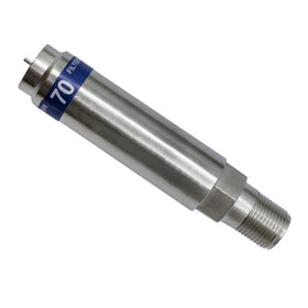 TechDirect filter beside a coin for scale showing compact size and easy outdoor or indoor placement benefit