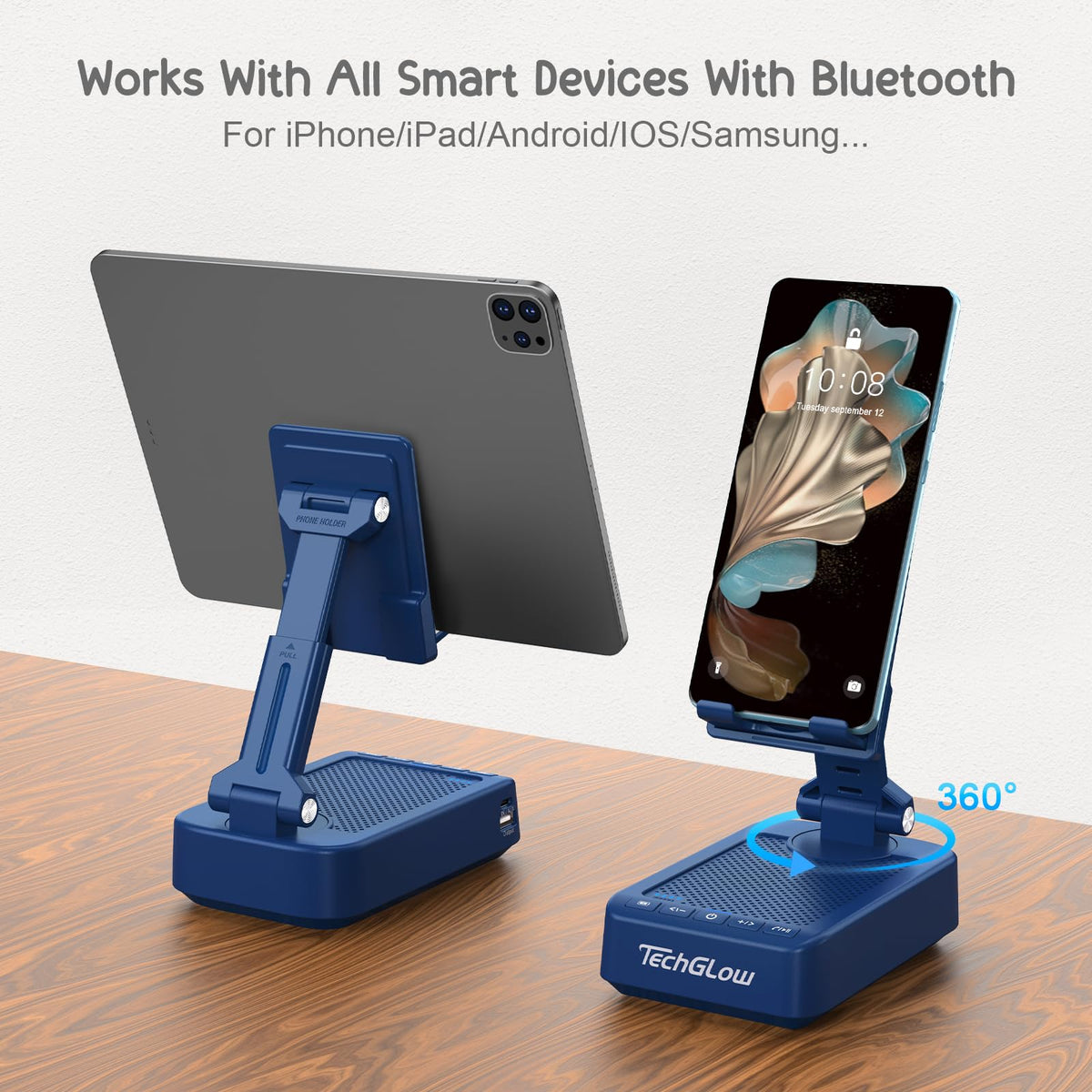 TechGlow charging port and cable illustrating convenient device charging